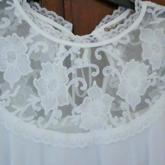 For Love & Lemons Ellery White Lace Hi Low Top Blouse Small EUC - Picture 9 of 9